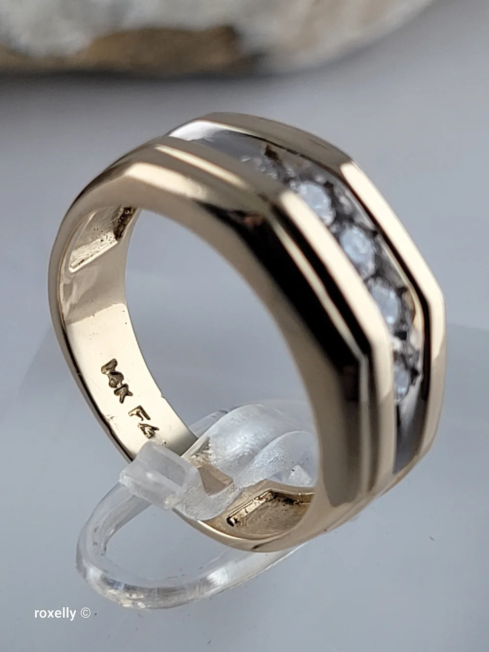 14K Yellow Gold Genuine Diamonds Band Ring Size 6.75, Solid Gold! 👌🎁